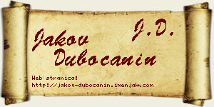 Jakov Dubočanin vizit kartica